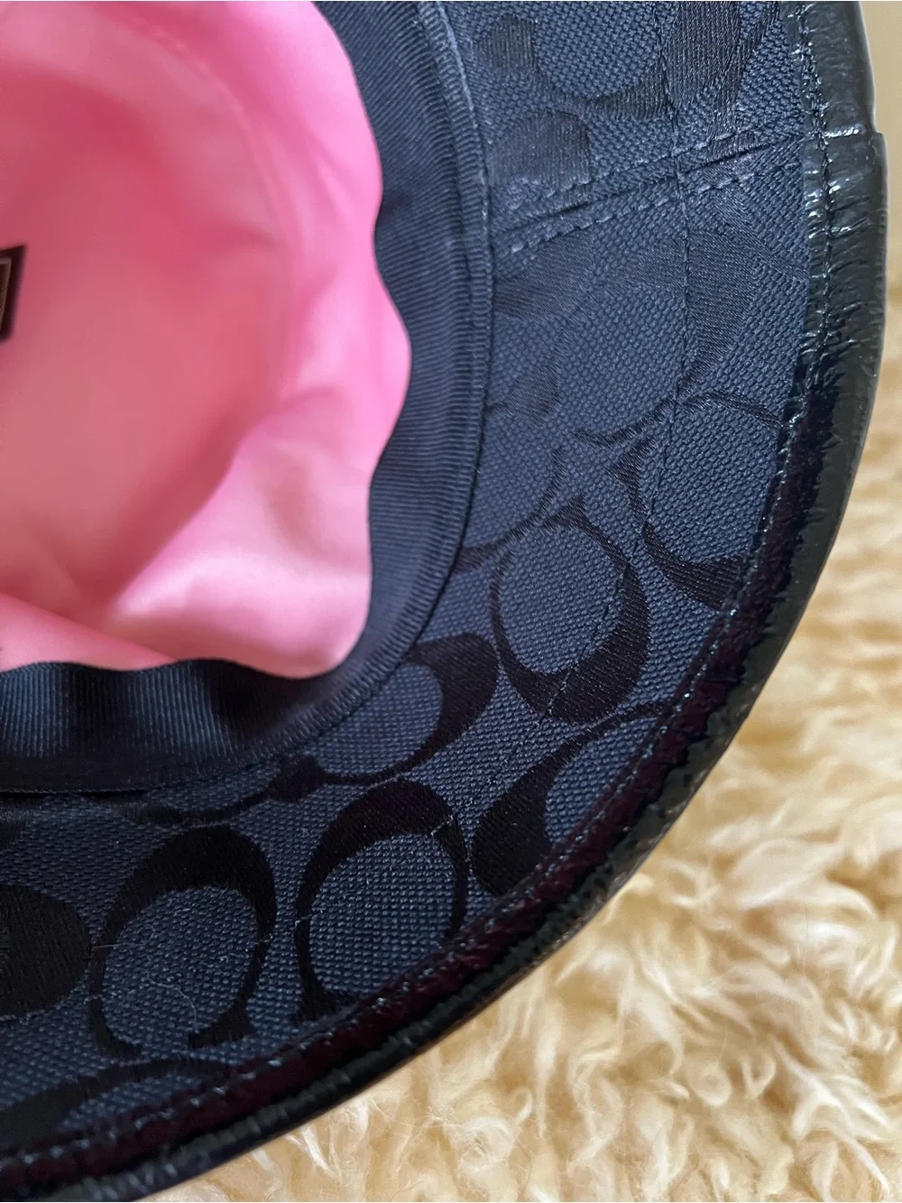 Coach Black Signature Jacquard Bucket Hat